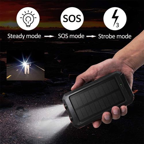 Solar 20000mAh Dual USB Port Battery Pack Charger