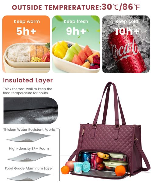 Ladies' insulated lunch box leak proof lunch bag