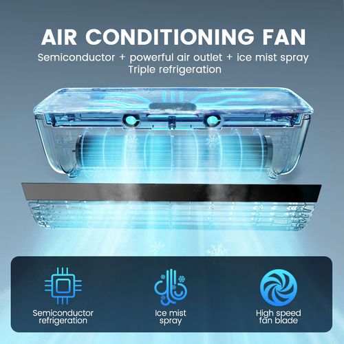 Wireless charging small air conditioner with cold fog function