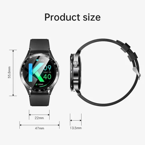 X10 High-End 2 in 1 Smart Watch ,IP67 250+30mAh NFC BT Call Round Smart Watch with Built-in Earbuds