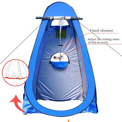 Outdoor bathing tent, portable camping toilet tent, changing and showering tent, clothes changing cover, fishing and warmth tent, blue color