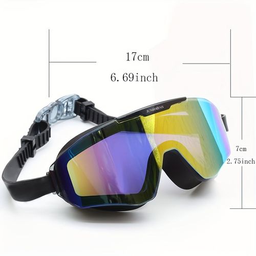 HD anti-fog swimming goggles, large frame waterproof silicone PC material, used for swimming training