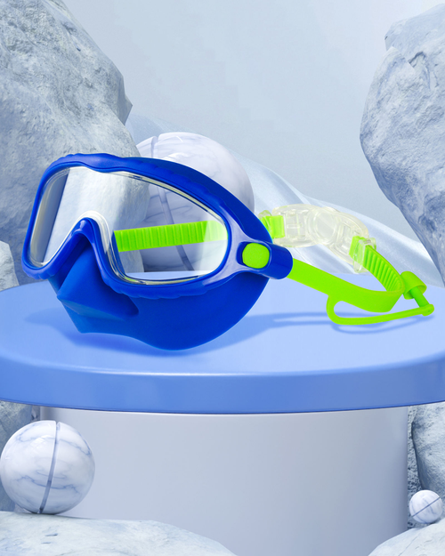 Children's New Anti-Fog Silicone Swimming Goggles with Big Frame Electroplating Snorkeling Mask Comfortable and Durable
