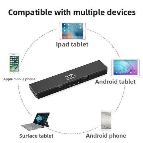 Folding Bluetooth Keyboard, 3‑Device Multi‑Pairing Wireless Keyboard, Compact Rechargeable Portable Keyboard with Stand, for Phone Tablet Android iOS Windows, Travel Home Office Typing