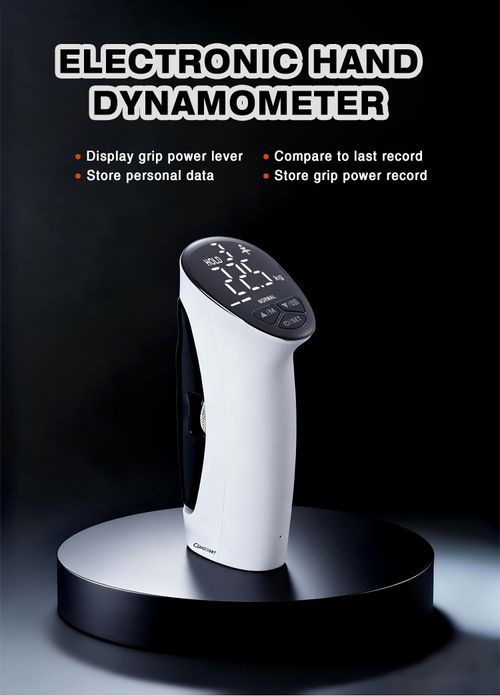 Electronic Hand Dynamometer 2 in 1 Hand Grip Strengthener, Adjustable Grip Strength Tester Type-C Rechargeable LCD Display, Hand Exerciser for Fitness Training, Physical Test, Hand Fatigue Relief, Home Gym Workout