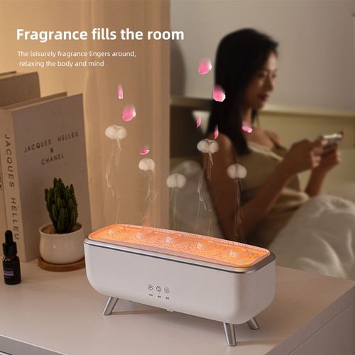 Dynamic Jellyfish Aroma Diffuser Humidifier, Sound Pickup Rhythm Mist, Remote Control Colorful Ambient Light, 4H,8H Timing 300ml Essential Oil Diffuser for Nigeria Bedroom Office Home Decor
