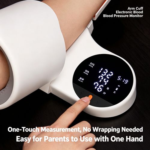 Arm Cuff Electronic Blood Pressure Monitor, Cuffless One Touch BP & Pulse Measurement, 360° Airbag, Voice Broadcast, Dual User Memory, Household Health Monitor for Nigeria Family Elderly