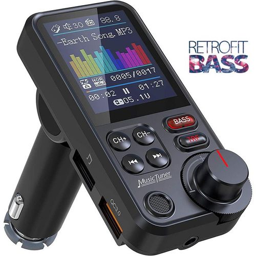 Car USB Quick Charger Wireless Bt FM Transmitter Receiver Radio Adapter Charging Treble Bass Sound Mp3 Player QC3.0