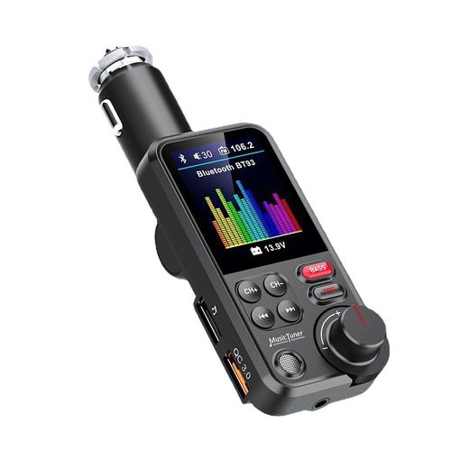 Car USB Quick Charger Wireless Bt FM Transmitter Receiver Radio Adapter Charging Treble Bass Sound Mp3 Player QC3.0