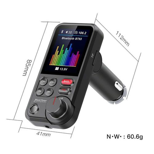Car USB Quick Charger Wireless Bt FM Transmitter Receiver Radio Adapter Charging Treble Bass Sound Mp3 Player QC3.0