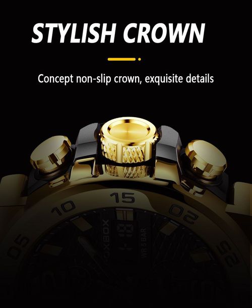 Luxury Men's Sports Wristwatch New LED Dual Display Waterproof Clock Alarm Quartz Digital Alloy Antique Fashion