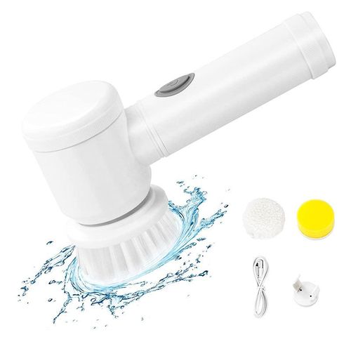 Electric Cleaning Brush Bathroom Scrub Kitchen Cleaning Tool USB 5 in 1 Handheld Bathtub Brush Electric Brush to Clean Sink