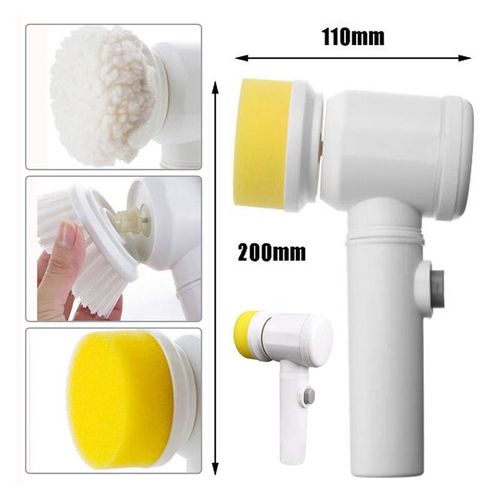 Electric Cleaning Brush Bathroom Scrub Kitchen Cleaning Tool USB 5 in 1 Handheld Bathtub Brush Electric Brush to Clean Sink