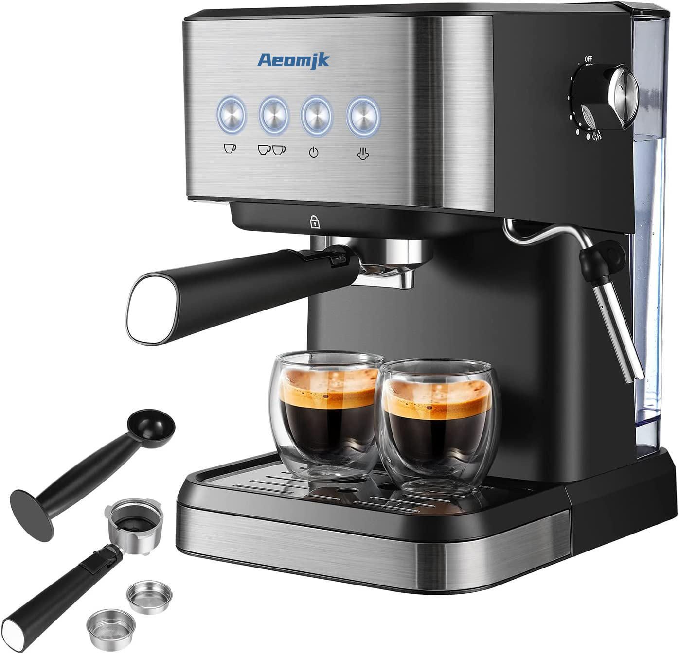 Household Coffee Maker Machine 1.5L Espresso Machine 20 Bar Cappuccino Latte Coffee Maker Milk Frother
