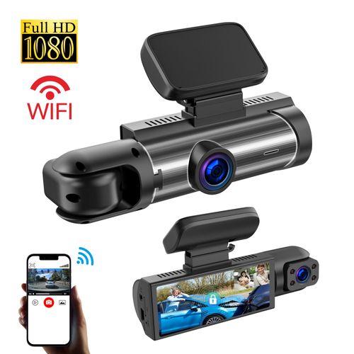 A 3.16-inch dash cam with WIFI function and dual recording feature