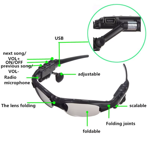 🎧🕶😎JSJM Hot Sale Outdoor Cycling Sports Glasses Wireless Earphones with Microphone Smart Bluetooth Earphones Sunglasses