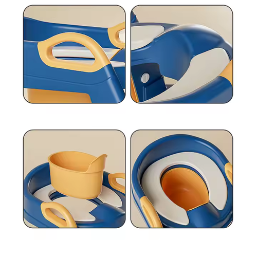 👶3 in 1 Portable PP Material Toilet with Ladder Multifunctional Anti Slip Toddler Toilet Training Tool🤾‍♀️💥