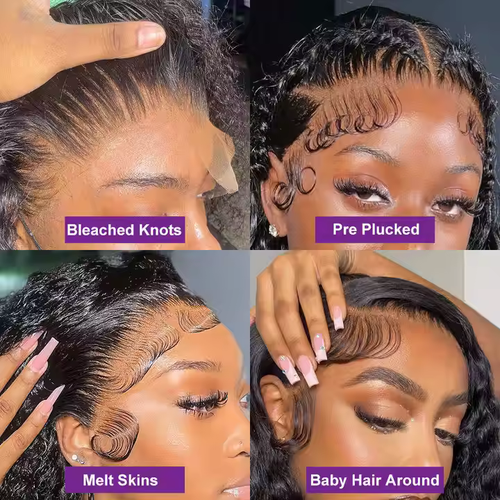 👩Glueless Wig Human Hair 13x6 Full HD Transparent Lace Front Wig Black Women Natural Human Hair Wig