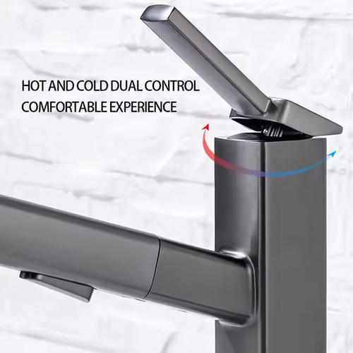🛀🛀New modern faucet pull-out hot and cold water brass material with ceramic core