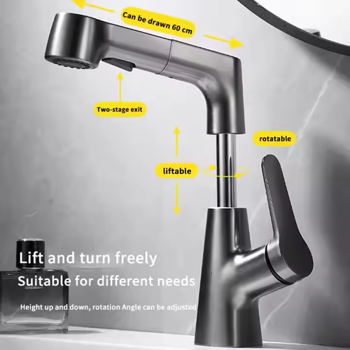 🔥Highly recommended household lifting faucet bathroom cabinet basin washing faucet