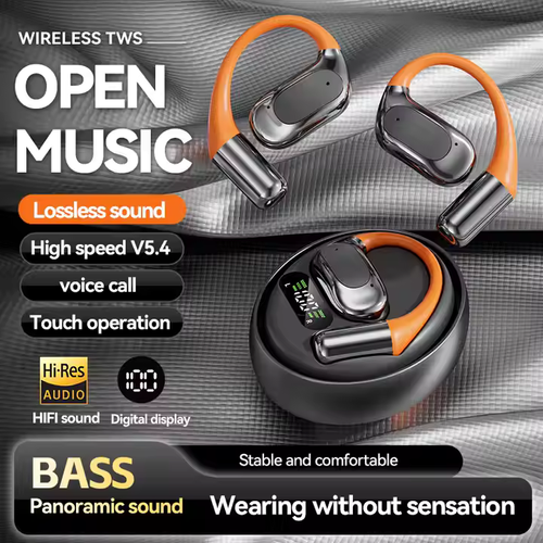 🎧Stable and rotatable OWS headset with intelligent noise reduction touch operation earphone