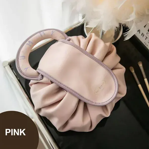 💖 Large Capacity Leather Drawstring Cosmetic Bag💖 👇