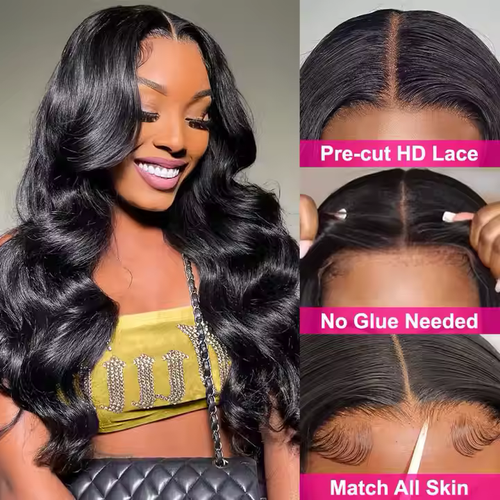 🔥Glue-free frontal body wave wig, don't pluck hair, don't bleach, don't curl hair when you wear it🙌🏾