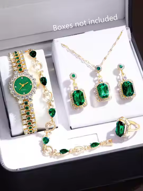 💎Amazing set with watch, necklace, ring, bracelet and earrings. 💎