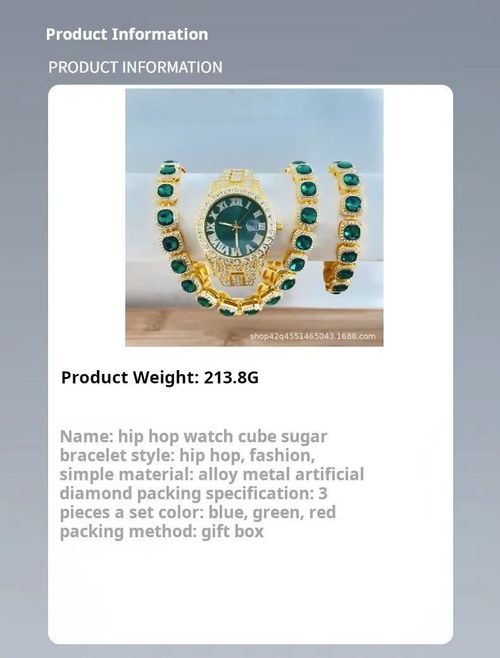 🎤Hip-hop trend is coming! Red, green and blue are interwoven, bracelets, watches and necklaces are a complete set, the charm is irresistible🔥