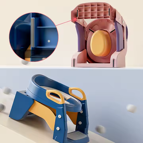 👶3 in 1 Portable PP Material Toilet with Ladder Multifunctional Anti Slip Toddler Toilet Training Tool🤾‍♀️💥
