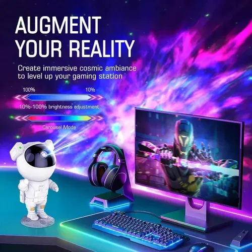 LED Milky Way Starry Sky Projector ABS Material Bedroom Decorative Atmosphere Light Astronaut Starry Sky Night Light