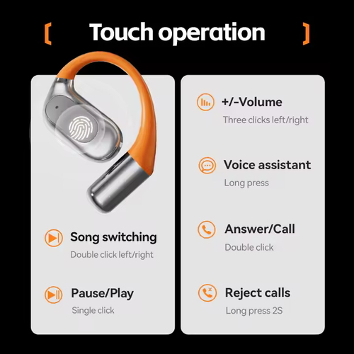 🎧Stable and rotatable OWS headset with intelligent noise reduction touch operation earphone