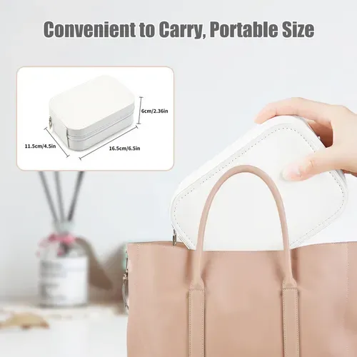 💼 Caixa de arrumação de maquilhagem com espelho LED portátil, crie uma maquilhagem perfeita a qualquer hora e em qualquer lugar