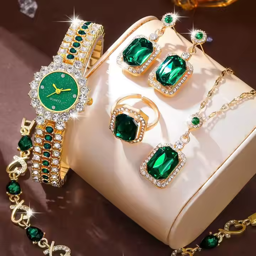 💎Amazing set with watch, necklace, ring, bracelet and earrings. 💎