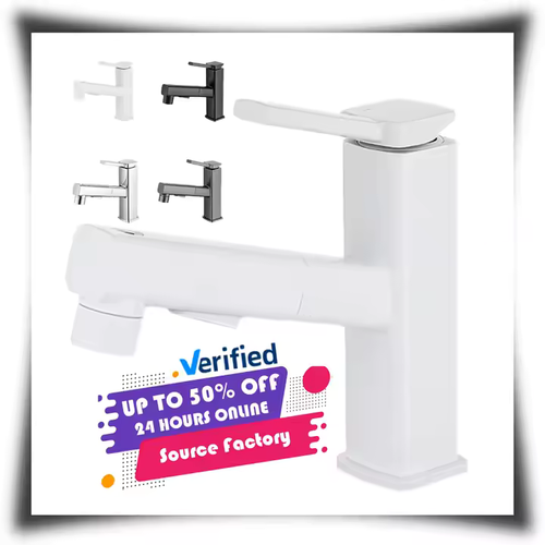 🛀🛀New modern faucet pull-out hot and cold water brass material with ceramic core