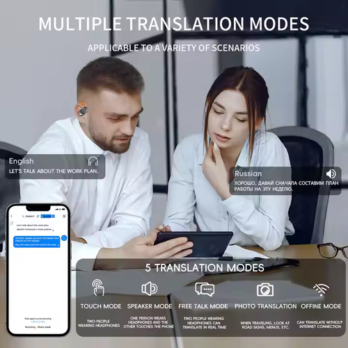 🎧Stable and rotatable OWS headset with intelligent noise reduction touch operation earphone