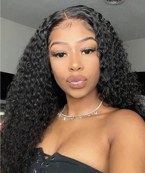 women's pre-pulled hairline long wavy wig