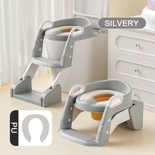 👶3 in 1 Portable PP Material Toilet with Ladder Multifunctional Anti Slip Toddler Toilet Training Tool🤾‍♀️💥