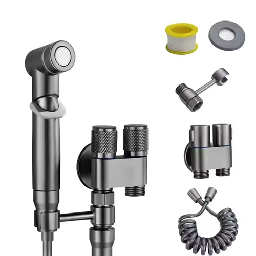 💦Upgrade your bathroom experience with the Handheld Bidet Sprayer Set! Made from high-quality 304 stainless steel, this spray gun shower head offers durability and reliability for all your cleaning needs.