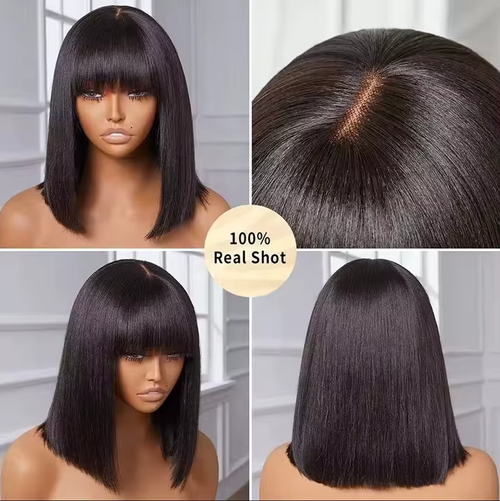 👩Glueless Wig Human Hair 13x6 Full HD Transparent Lace Front Wig Black Women Natural Human Hair Wig