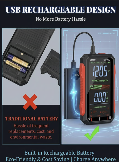 USB Rechargeable Digital Multimeter