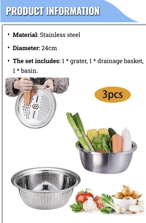 Multifunctional stainless steel basin