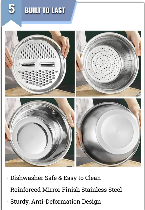 Multifunctional stainless steel basin
