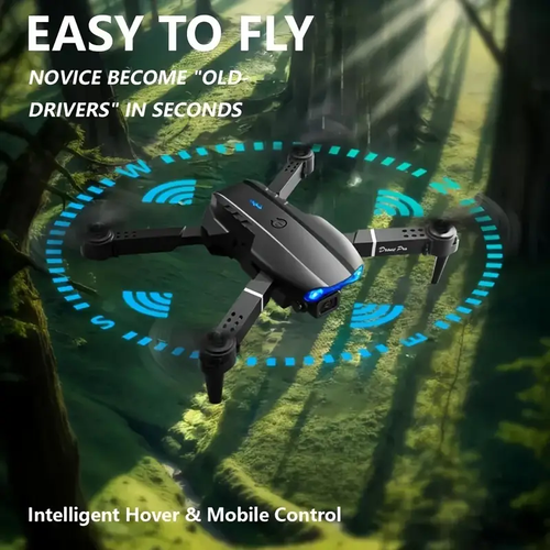 E99pro RC Quadcopter Drone with 8K Dual Camera - Beginner-Friendly, Brushless Motors, Follow Camera, Loop & Waypoint Flight Modes, Altitude Hold, Headless Mode, Wi-Fi Connectivity, 15-20 Min Battery Life, for Outdoor Adventures