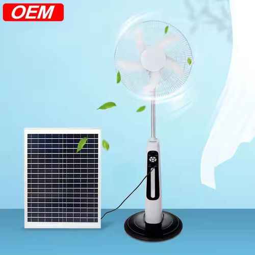 GDTIMES Wholesale 16 inches Rechargeable Solar Fan with Remote LED Light Solar Panel OEM ODM Solar Floor Fan