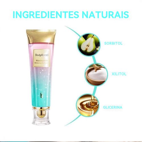 Com Escova Grátis BodyAccel Niacinamida - Branqueamento Dental Profissional em 7 Dias! Elimina Placa, Tártaro e Sensibilidade Nas Gengivas. Para Toda Família!