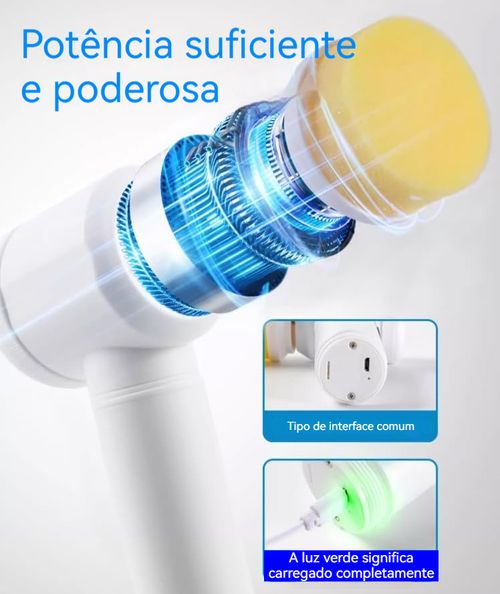 Conjunto de Escova de Limpeza Elétrica 5 em 1 Multifuncional para Casa — ideal para panelas, louça, cozinha, banheiro, banheira, sapatos, carro e móveis