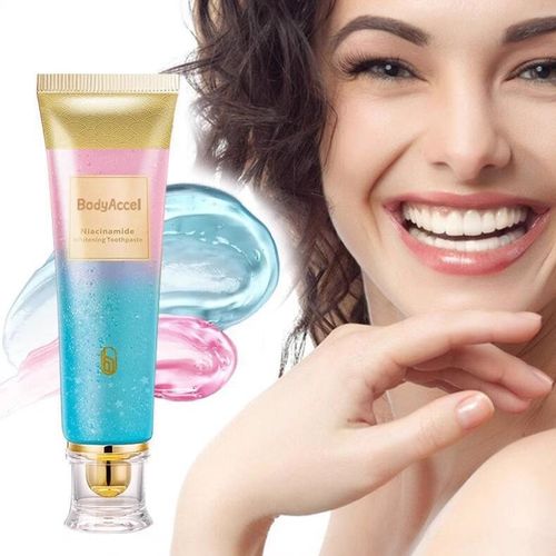 Com Escova Grátis BodyAccel Niacinamida - Branqueamento Dental Profissional em 7 Dias! Elimina Placa, Tártaro e Sensibilidade Nas Gengivas. Para Toda Família!