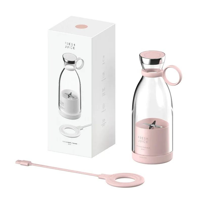 USB Portable Electric Juicer Blender 350ml Juice Cup Maker Machine Stainless Steel Blade for Smoothies Outdoor