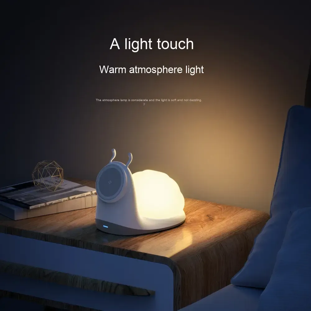 Creative New 15W Multifunctional Wireless Charging Stand Snail Pat Lamp Magnetic Fast Charging Station for Phone PC Earphone Use